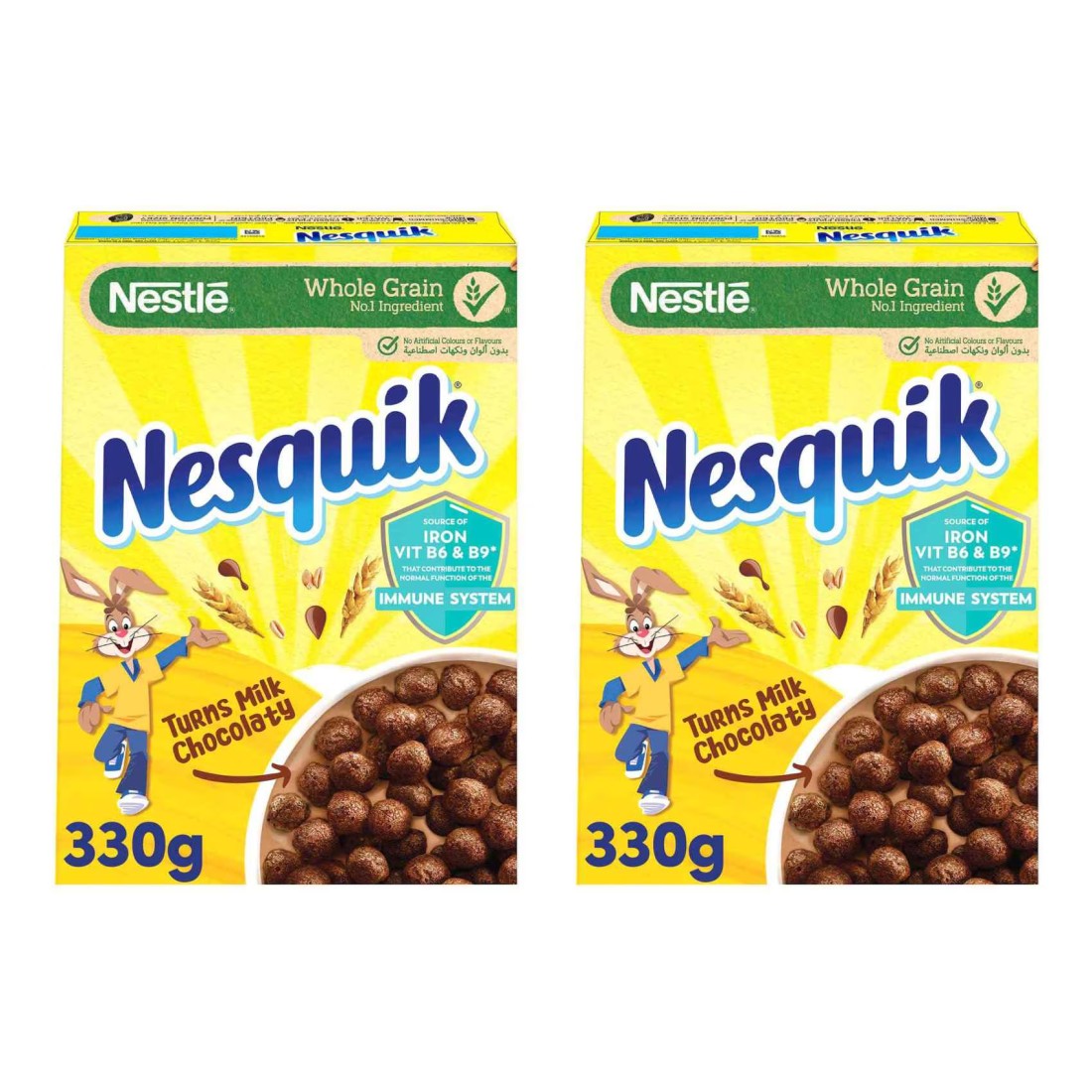 Nesquik Whole Grain Chocolate Cereal, 330g Pack of 2