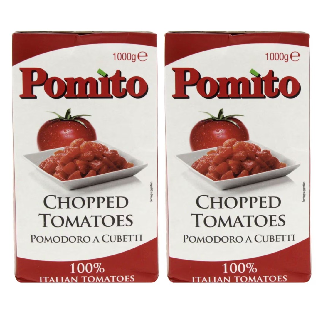 Pomito Chopped Tomatoes, 1kg Pack of 2