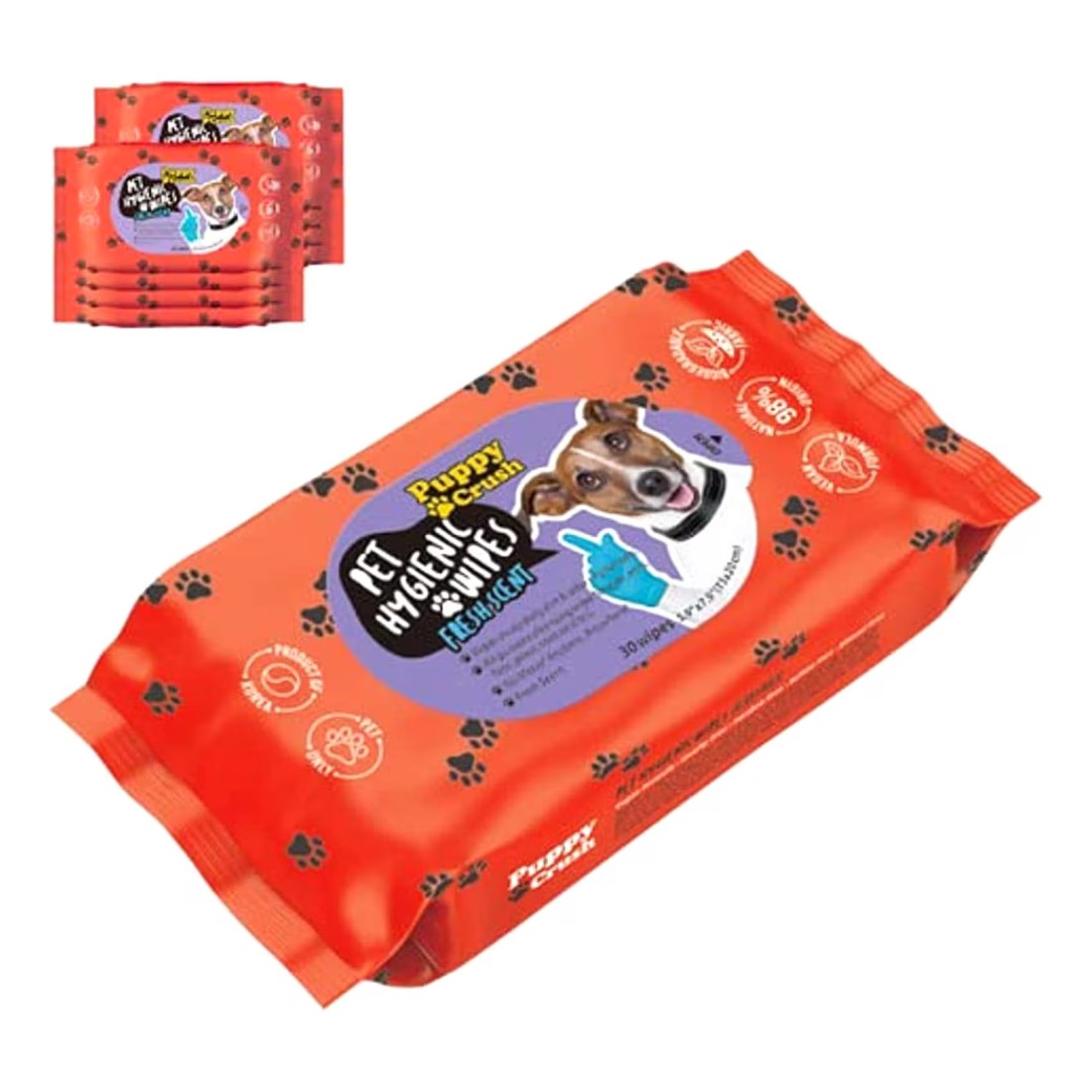 Puppy Crush Pet Hygiene 30 Wipes Fresh Scent