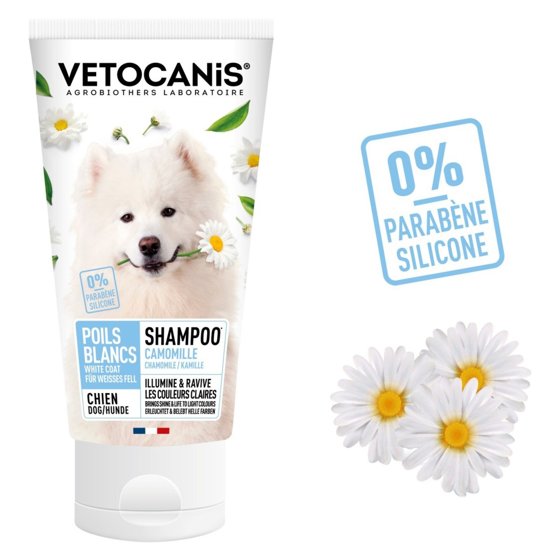 Agrobiothers Vetocanis Light Coloured Hair Pet Shampoo With Chamomile White 300ml