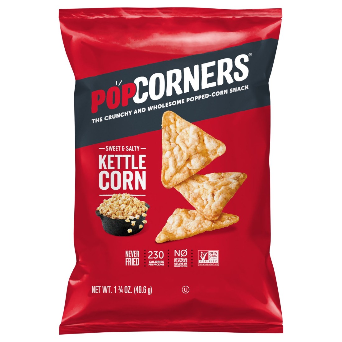 Popcorners Sweet and Salty Kettle Corn Flavoured Popped-Corn Snack, 49.6g