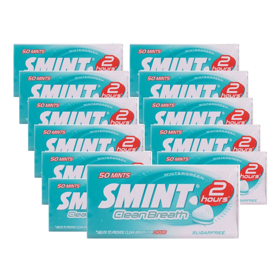 Smint Mints Clean Breath Sugarfree Tin Wintergreen, 35g Pack of 12