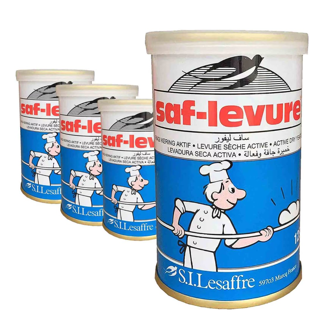 Saf-Levure Active Dry Yeast, 125g Pack of 4