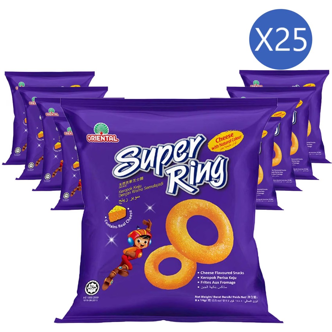 Oriental Super Ring Cheese Snacks, 14g Pack of 25