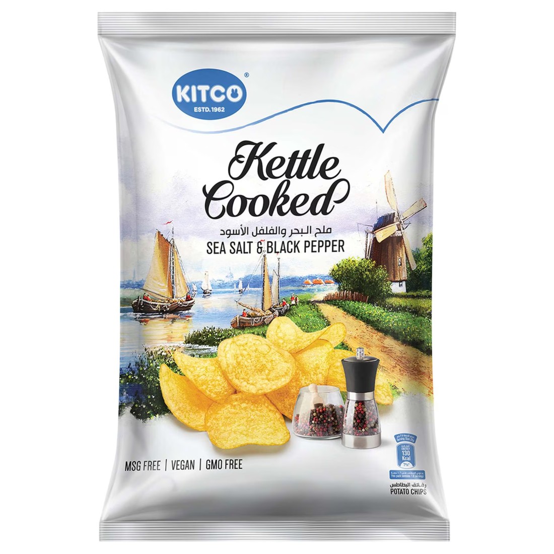 Kitco Kettle Cooked Sea Salt and Black Pepper Chips, 40g