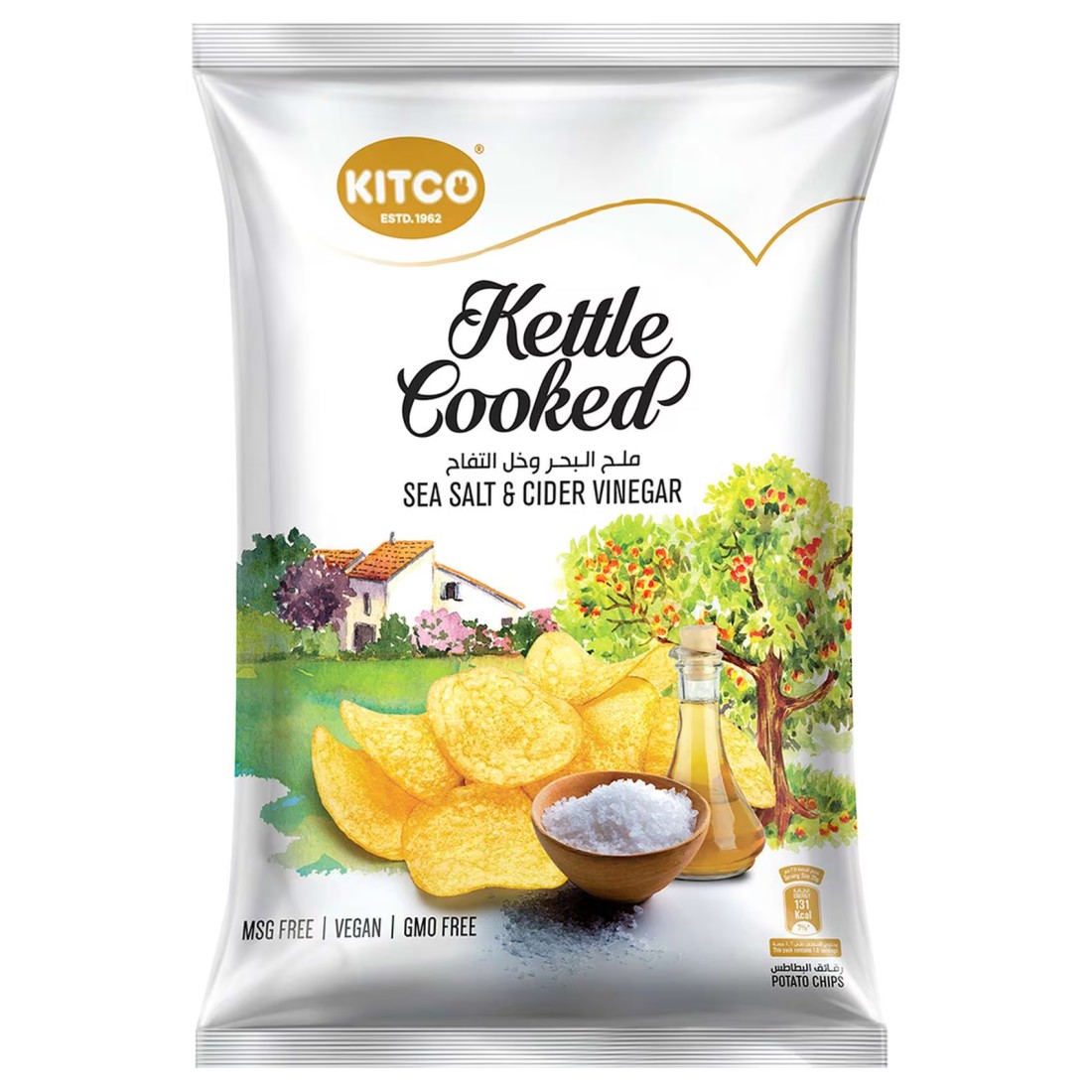 Kitco Kettle Cooked Sea Salt and Cider Vinegar Potato Chips, 40g
