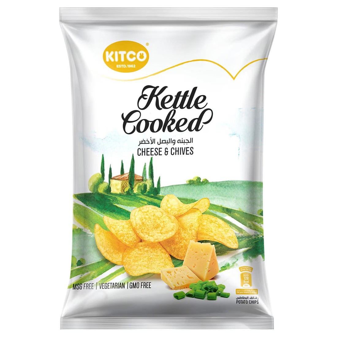 Kitco Kettle Cooked Cheese and Chives Potato Chips, 40g