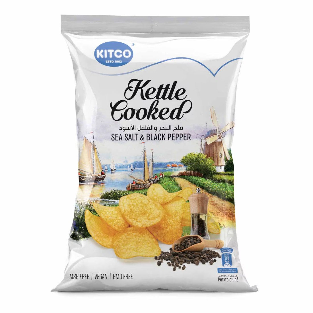 Kitco Kettle Cooked Sea Salt and Black Pepper Chips, 150g
