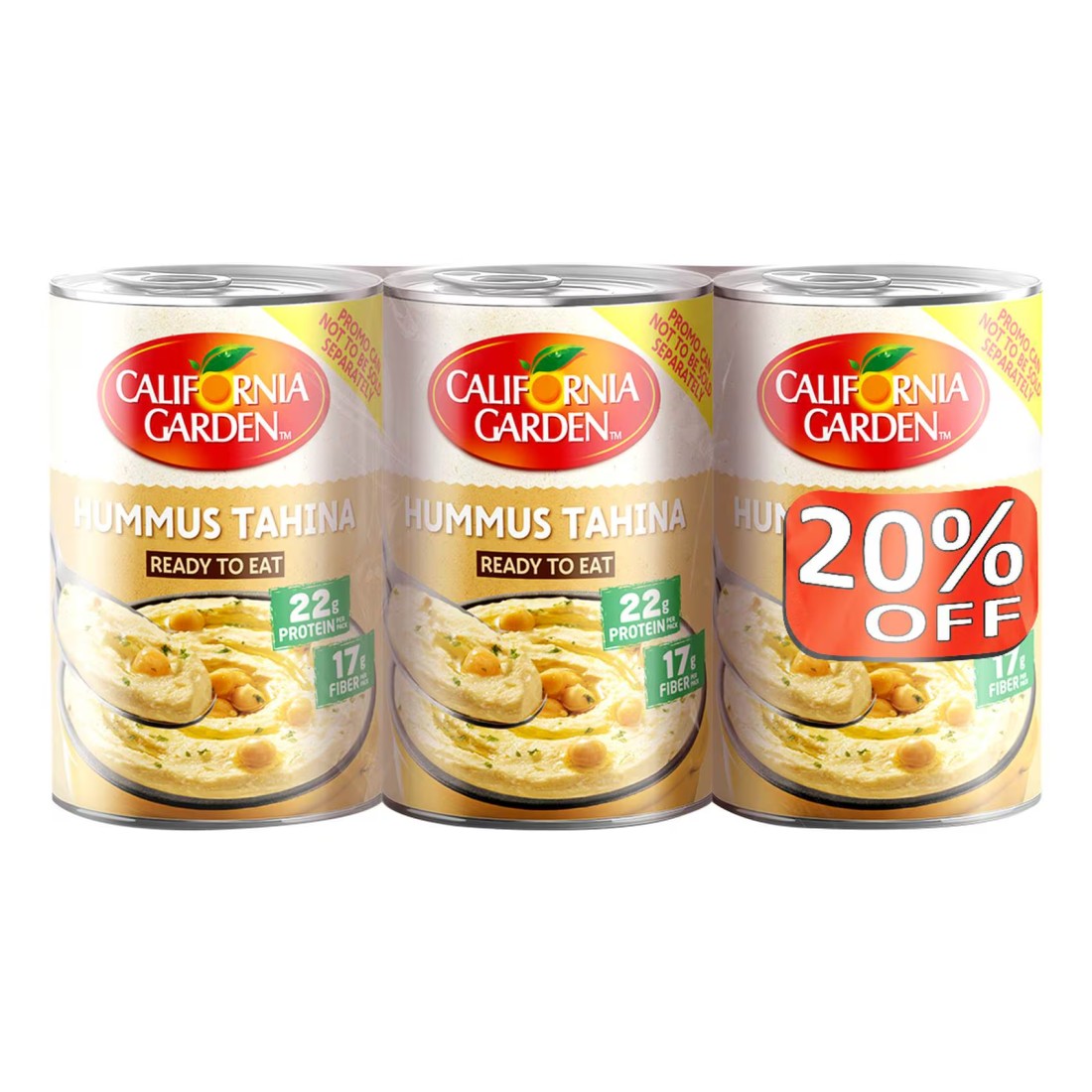 California Garden Canned Hommos Tahina Dip 400g Pack of 3