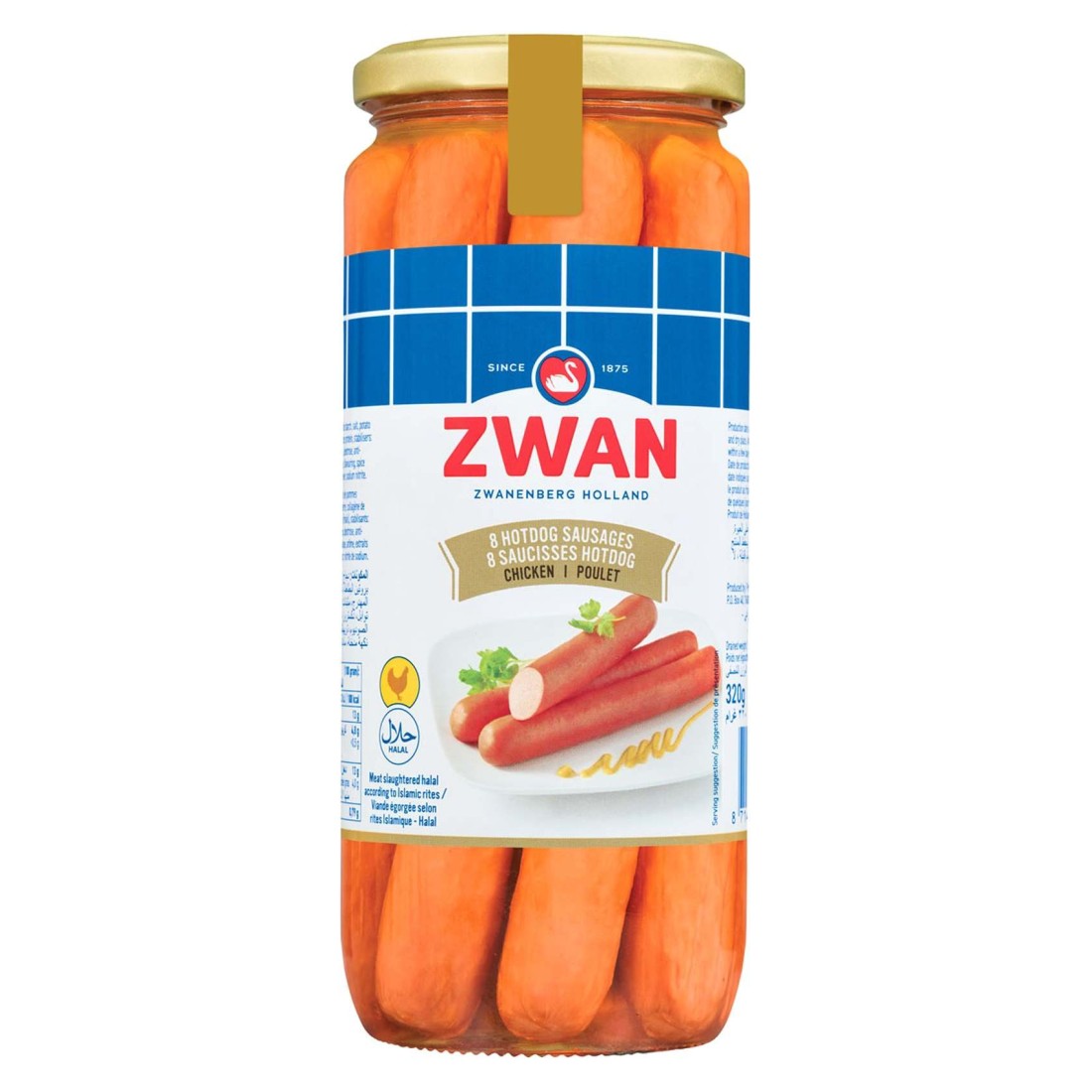 Zwan Hotdog Chicken Sausages 8 Sausages, 520g