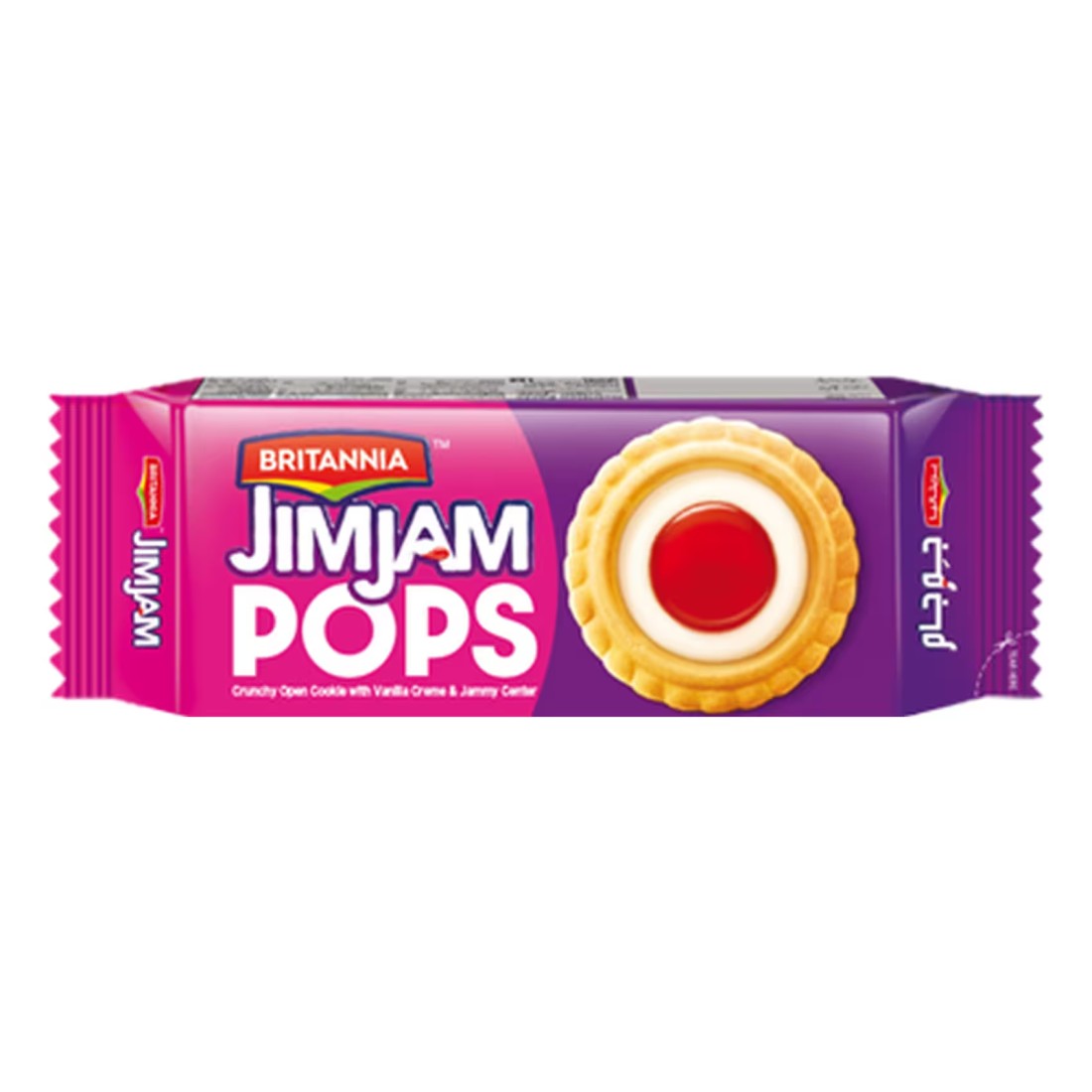 Britannia Jim Jam Pops Cookie with Vanilla Cream and Jammy Center 70g