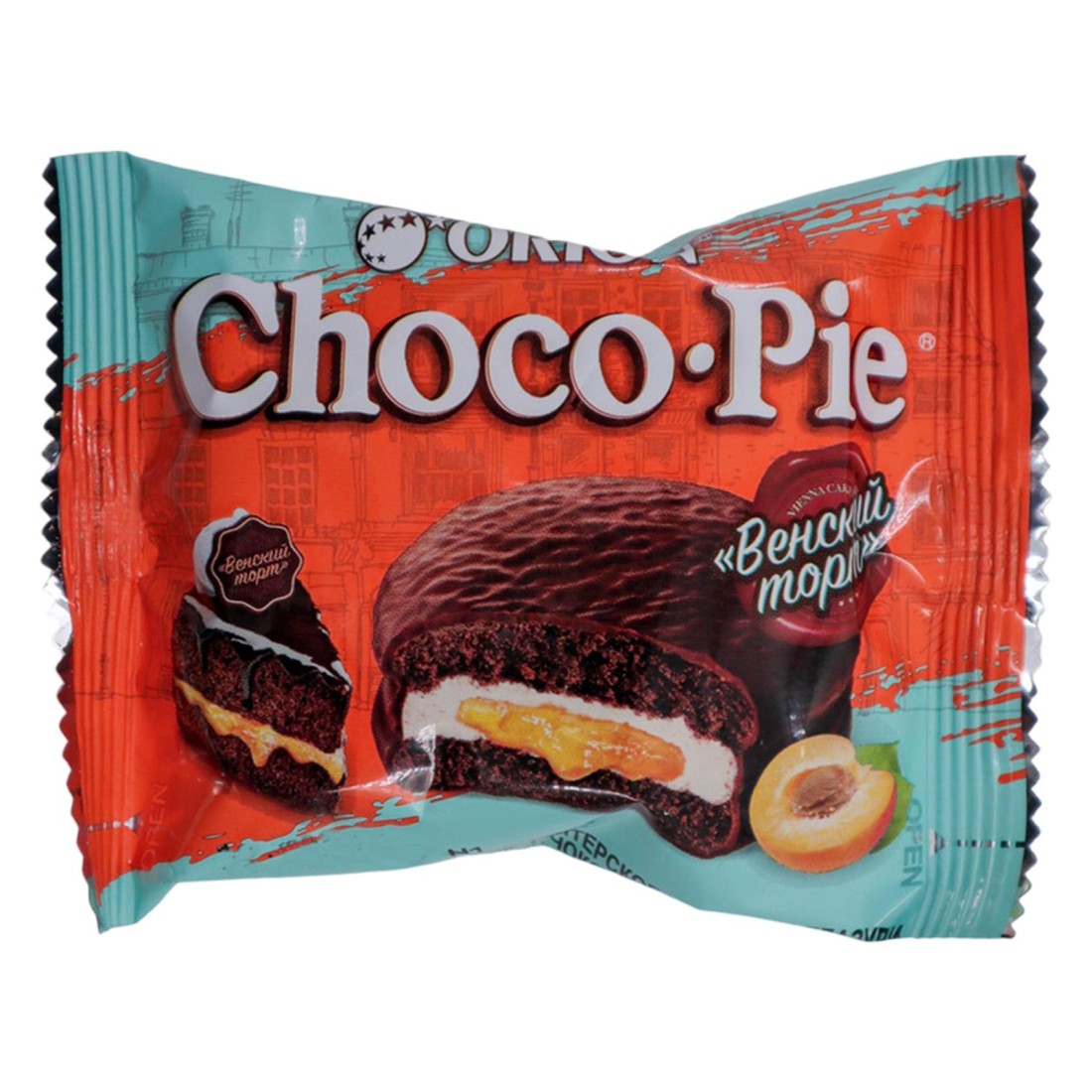 Orion Choco-Pie Vienna Cake Apricot Filling Marshmallow Cookie, 30g