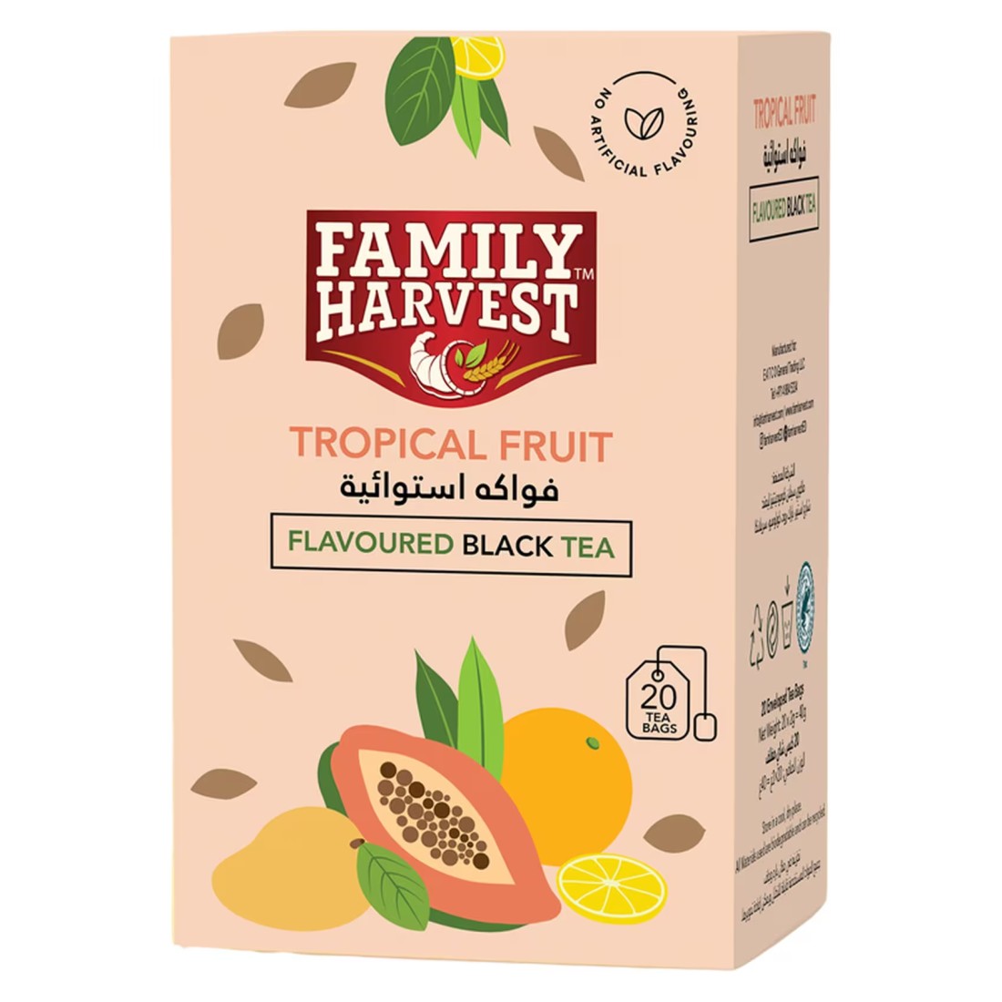 Family Harvest Tropical Fruit Flavoured Black Tea Bags 20 Tea Bags