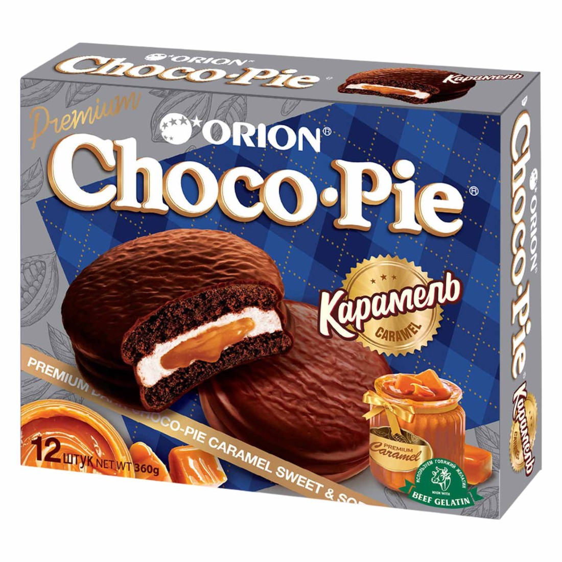 Orion Choco-Pie Dark Caramel Soft Cake, 360g