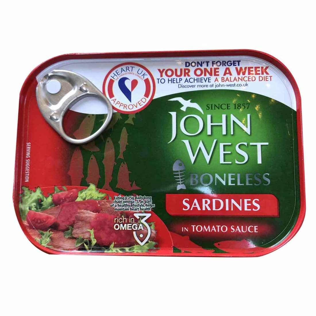 John West Boneless Sardines In Tomato Sauce 95g