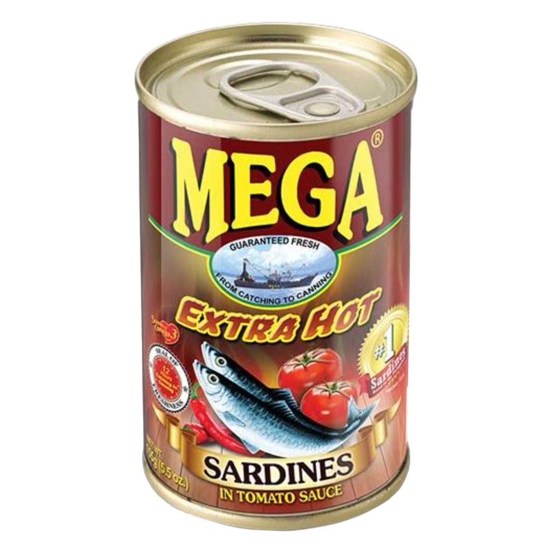 Mega Extra Hot Sardines in Tomato Sauce, 155g