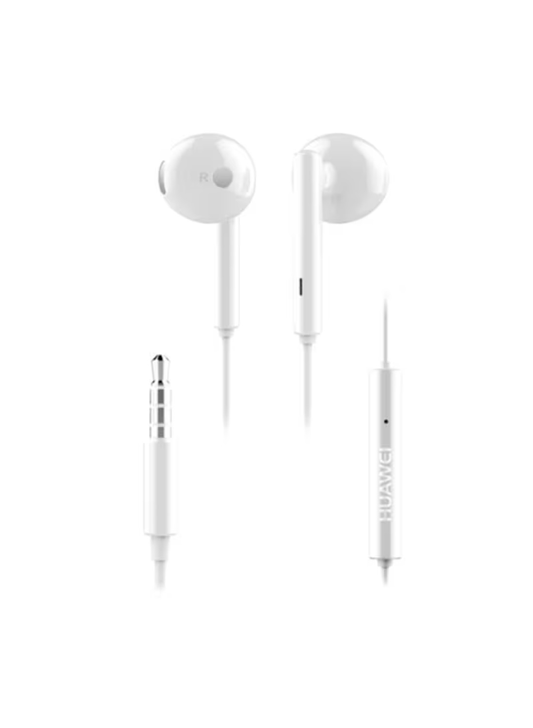 HUAWEI - AM115 Earphone 3.5mm In-Ear Earbud Headset Wired Controller Headphone for HUAWEI Smartphone White