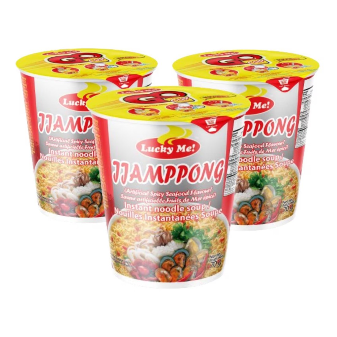 Lucky Me! Jjamppong Instant Noodle Soup, 70g Pack of 3