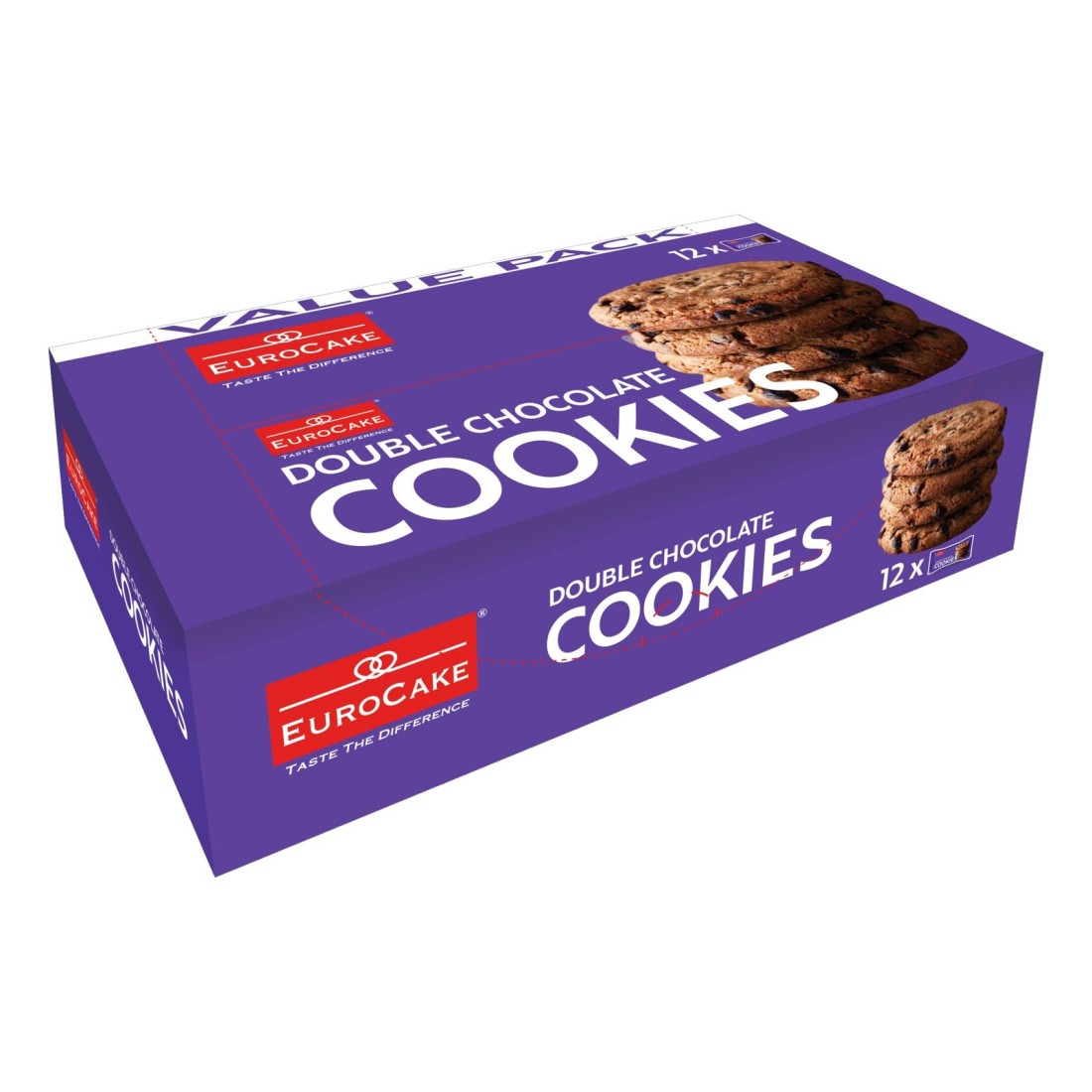 EuroCake Double Chocolate Cookies, 36g Pack of 12