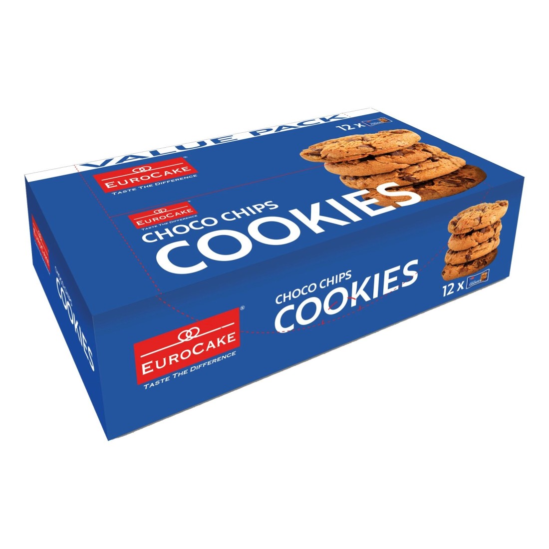 EuroCake Choco Chips Cookies, 36g Pack of 12