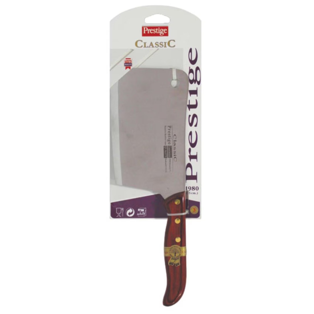 Prestige Classic Chopper Knife Brown And Silver 15cm