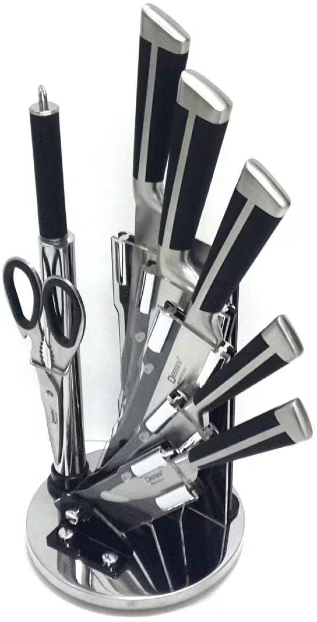 Stainless Steel Knife Set 9 Pieces With 360 degree stand