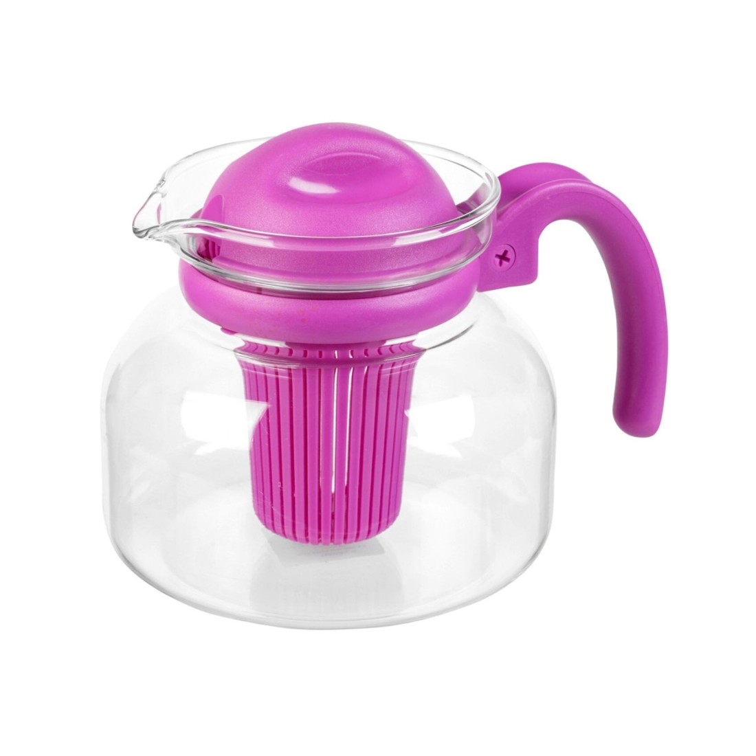 Termisil Glass Teapot Clear And Pink 1L