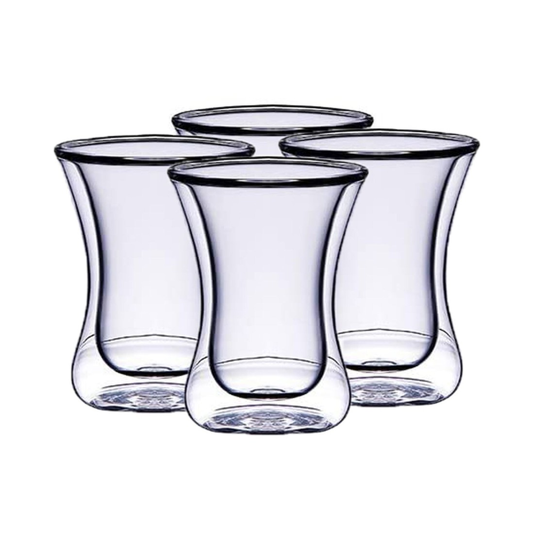 Blackstone Double Wall Glass Cawa Cups Set Clear 100ml 4 PCS