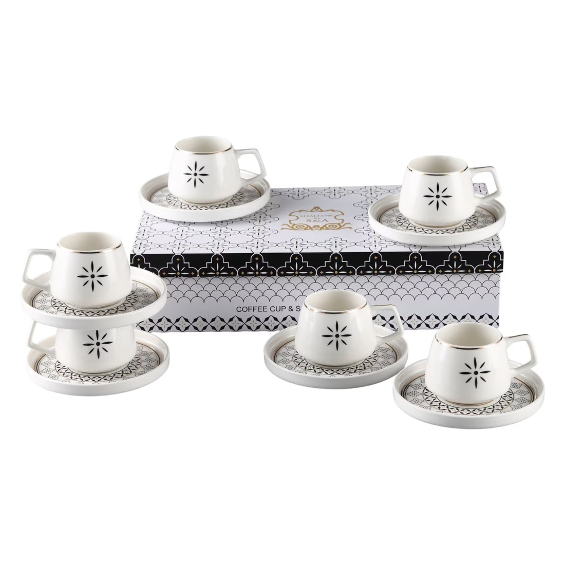 Shallow By S&amp;A Alfi Coffee Cup and Saucer Set 100ml 12 PCS
