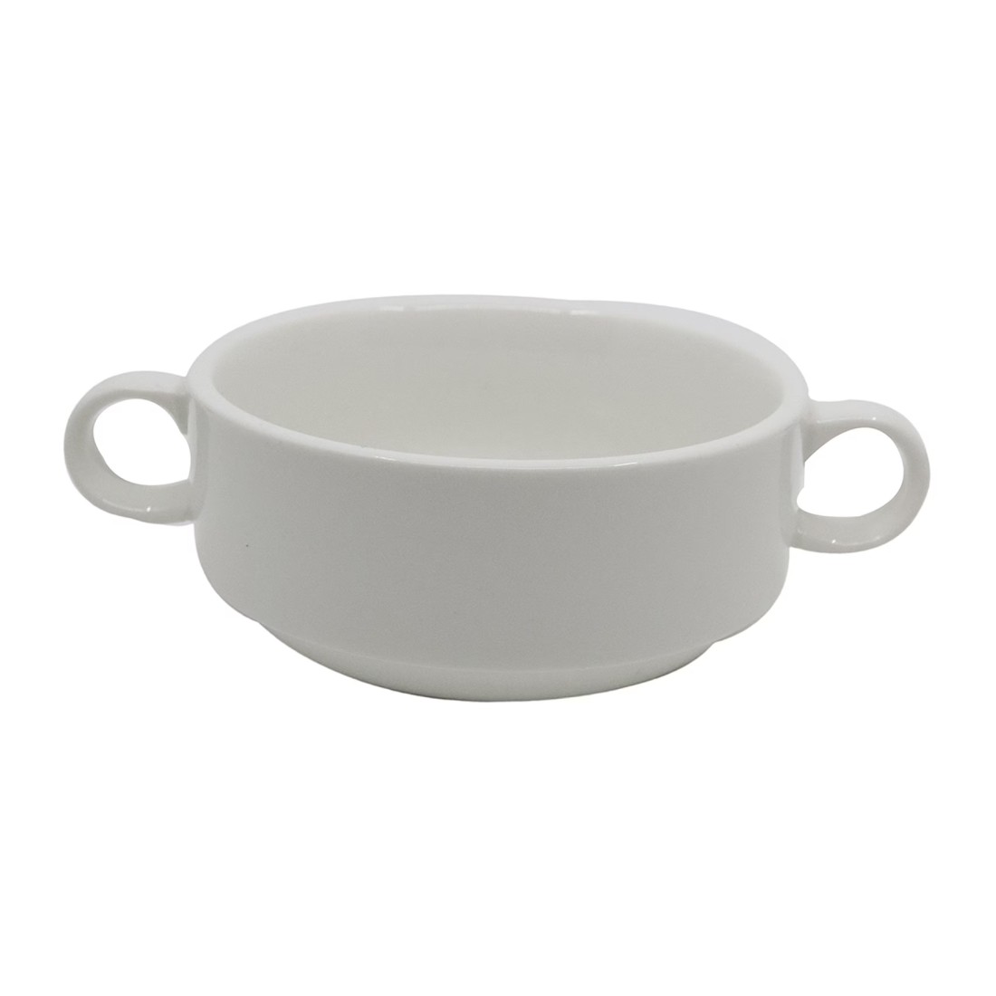 Orion Twin Handled Soup Bowl White 260ml