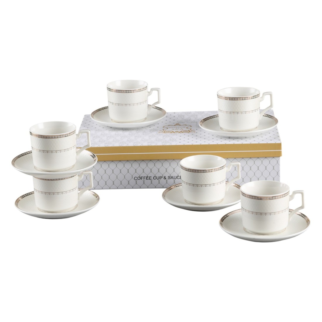 Shallow By S&amp;A Rosa Coffee Cup and Saucer Set 90ml 12 PCS