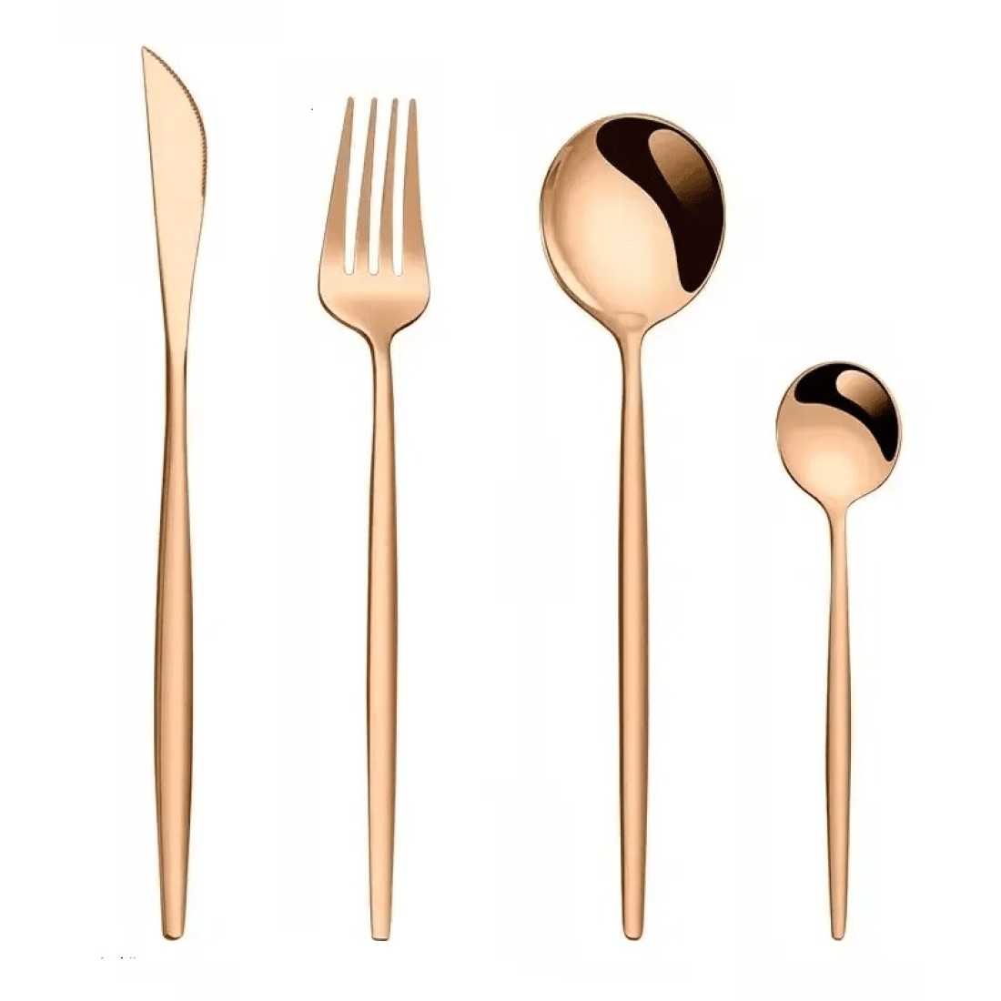 MAAC Home Elegant Rose Gold Cutlery Set for Memorable Dinners - Set of 32 Luxurious Elegant Durable Classic Premium Design Cutlery Set Perfect for everyday use, get together, restaurant