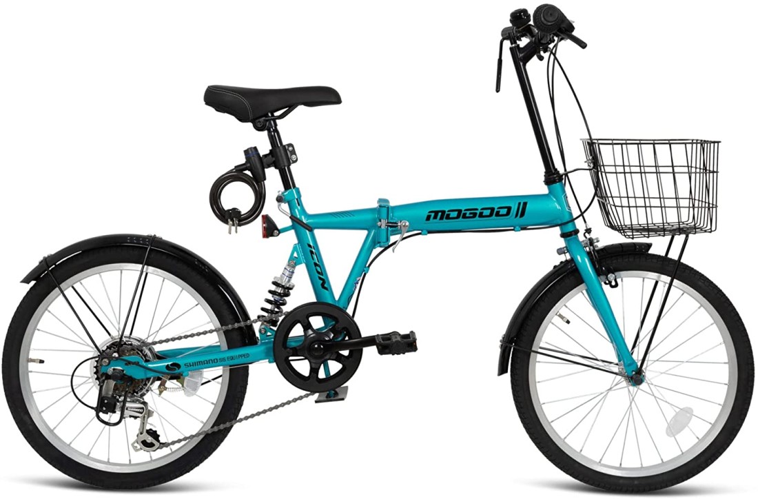 ITG Mogoo Icon 6 Speed Folding Bike With Lock And Head Light 20 Inch, Green