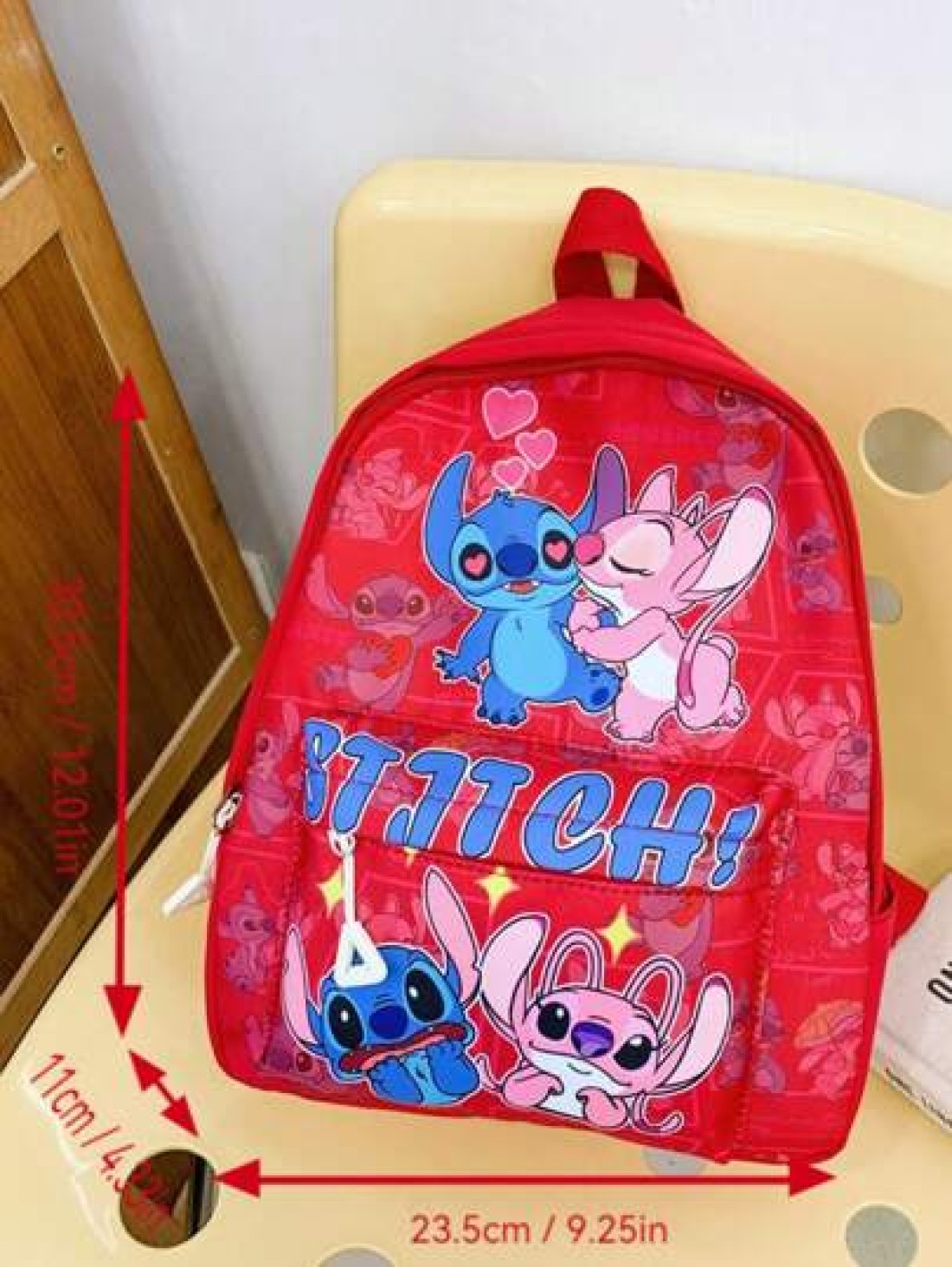 Disney 1 Disney Backpack Stitch Student Bag Lightweight Cartoon Pattern Storage Bag Small Backpack With Zipper Seal Storage Bag Suitable For Stationery Organization Gift Bag For Friends Gatherings On