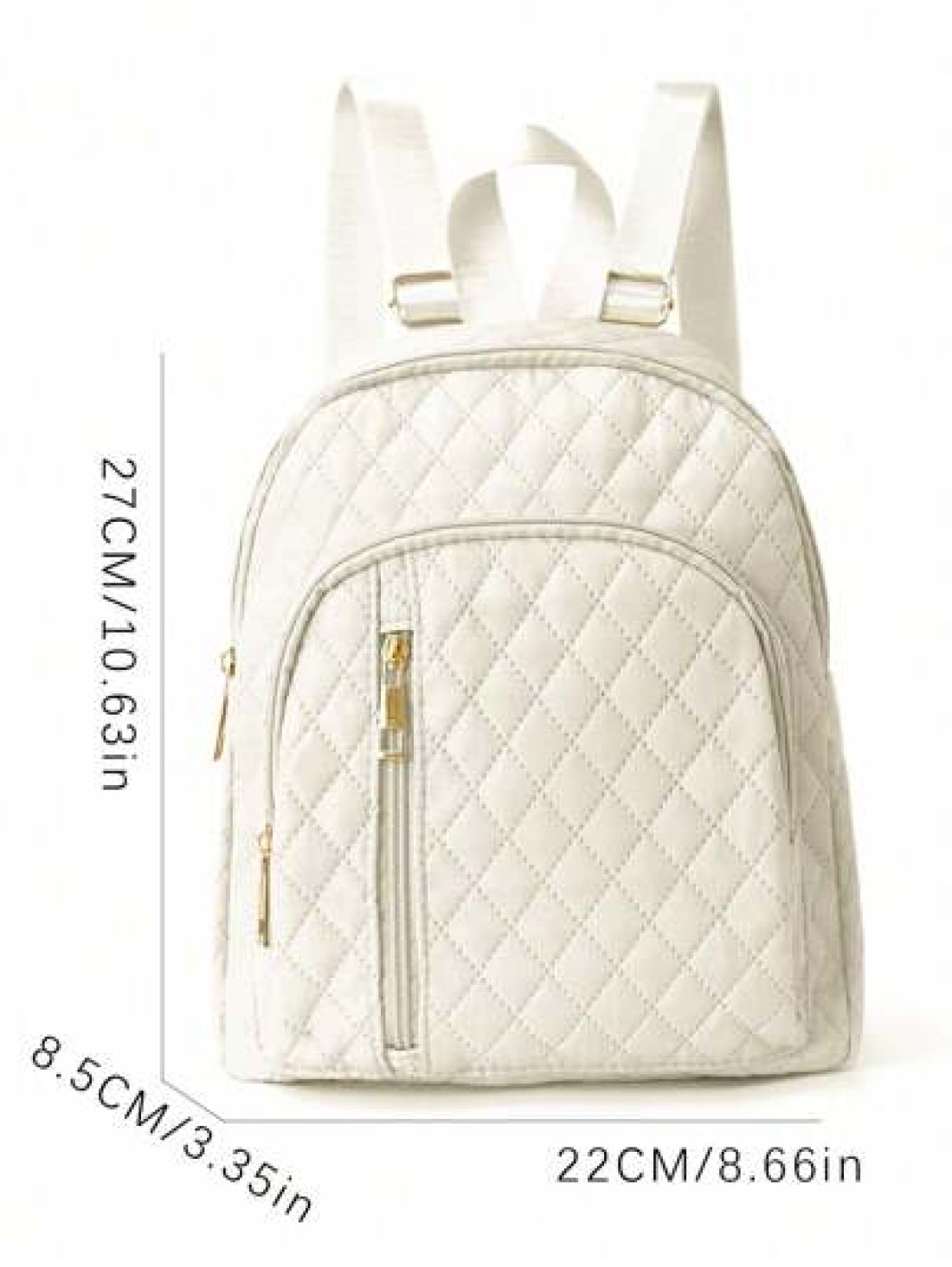 1 Piece Simple And Stylish Solid Color Quilted Multi Pocket Zipper Backpack Lightweight Large Capacity School Bag Backpack With Adjustable Shoulder Strap Portable School Bag For Middle And High School