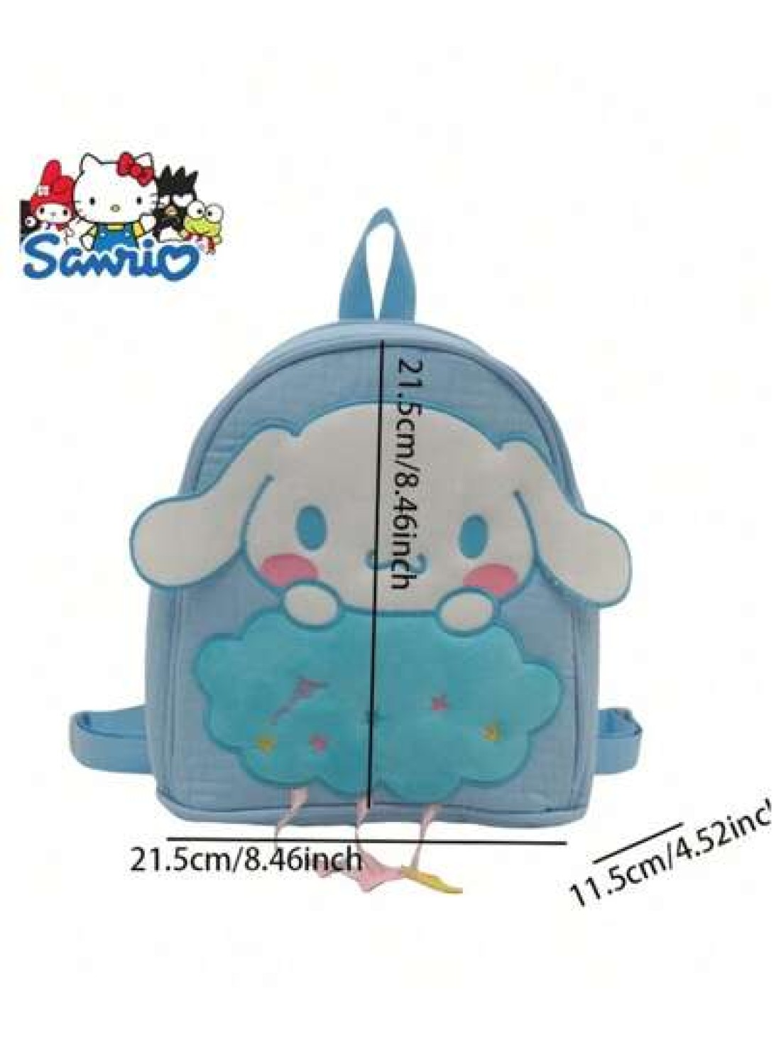 Sanrio حقيبة خفيفة متعددة الاستخدامات للتسوق والحفلات بتصميم كارتوني لطيف يظهر قطة سوداء ميلودي قابلة للعكس للا