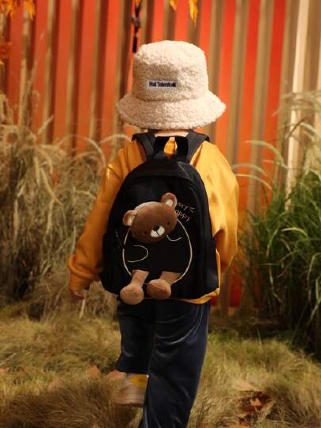 One Piece Cartoon Bear Nylon Zipper Closure Cute Lightweight Backpack For Boys And Girls Suitable For Daily Use In Kindergarten