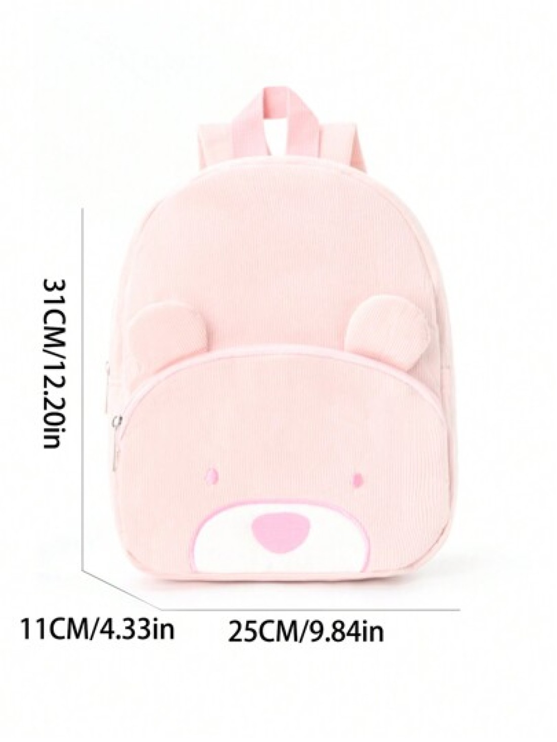 1pc Cute Cartoon Bear Embroidery Large Capacity Multifunctional Corduroy Material Children S Backpack Children S School Bag Suitable For Girls Boys Kindergarten Elementary School Outdoor Travel Holida