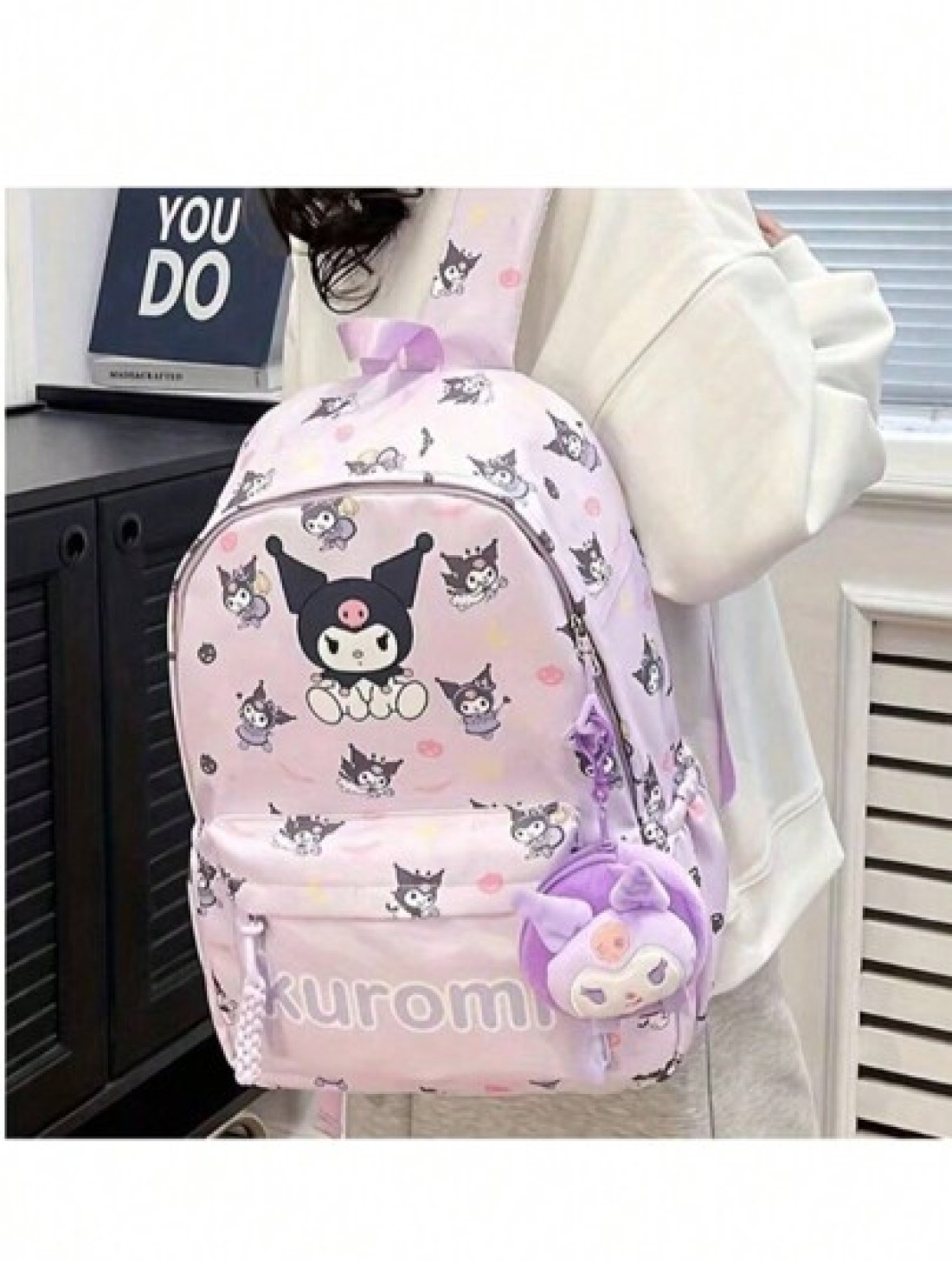 Sanrio Sanrio Backpack Kawaii Stylish School Bag Girl s Colorblock Rucksack Large Capacity Foldable Outdoors Daypack