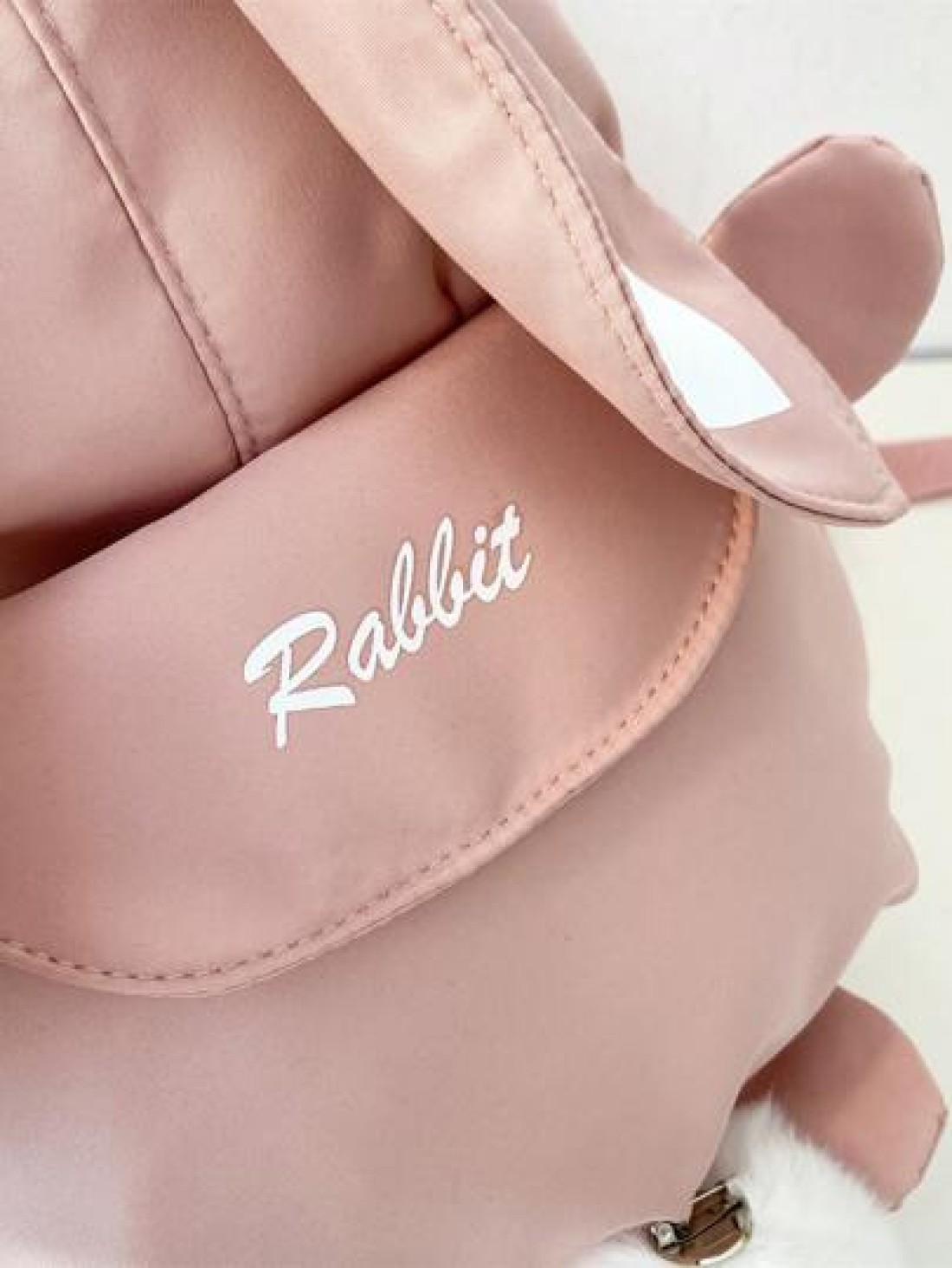 1pc Cartoon Rabbit Design Girls Zipper Closure Small Backpack