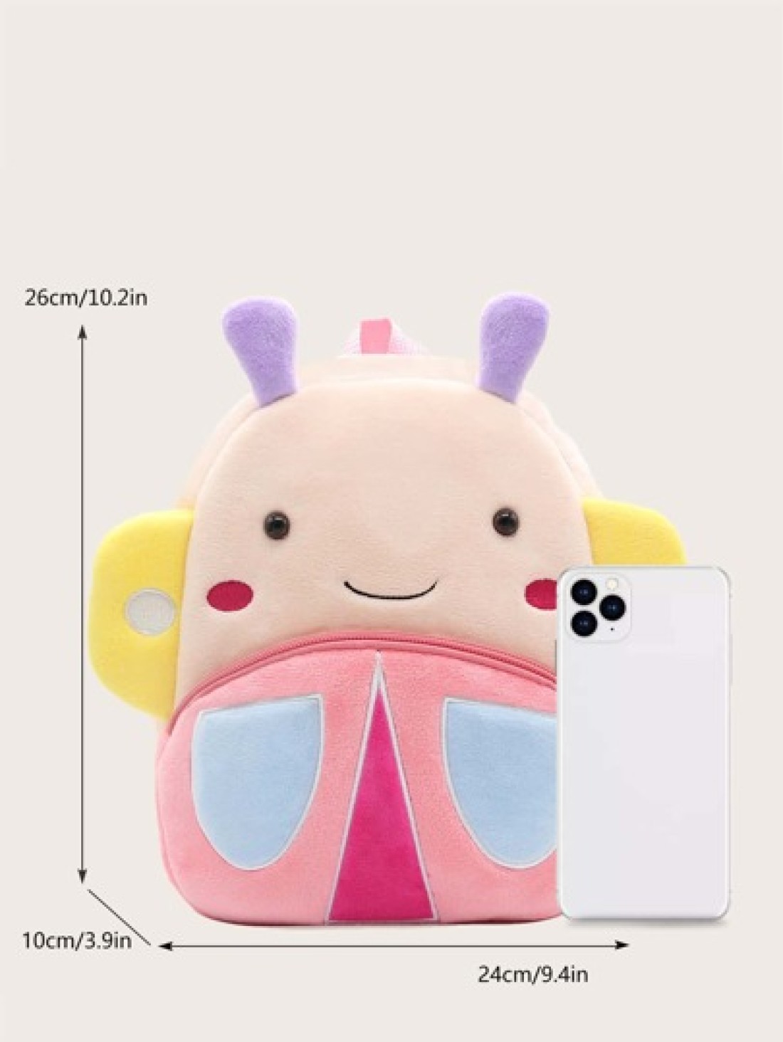 1pc Cartoon Animal Pattern Plush Backpack Suitable For 2 4 Years Old Boys Girls Lion Giraffe Unicorn Design
