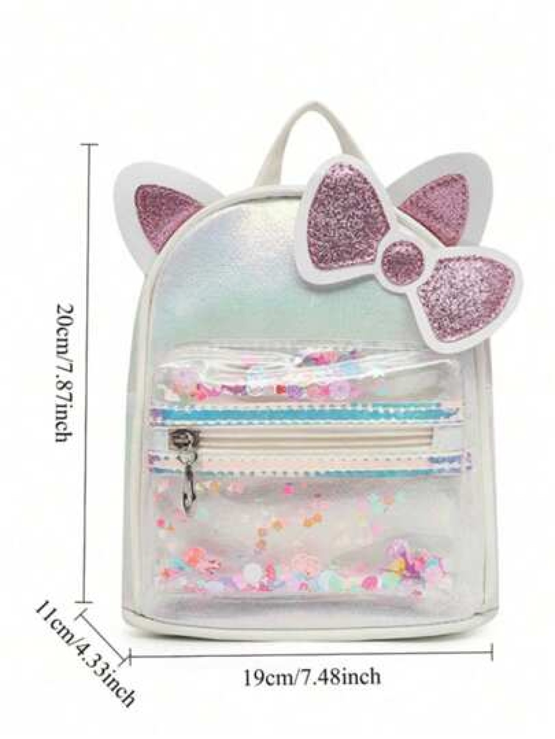 Sanrio Sanrio Sanrio Hello Kitty Backpack Portable For Travel Easy To Use Cute Cat Ears With Bows And Colorful Small Backpack Princess Bag Sweet And Cute Design Birthday Gift Party Gift Halloween Gift