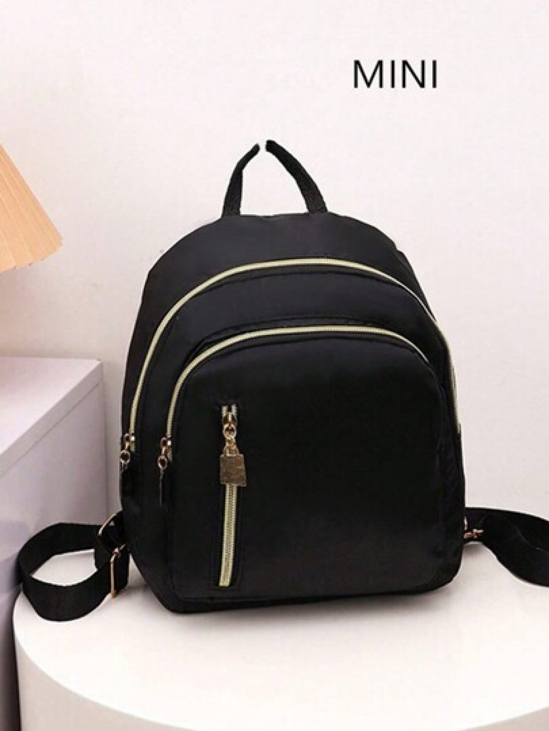 Nylon College Style Casual Backpack For Girls