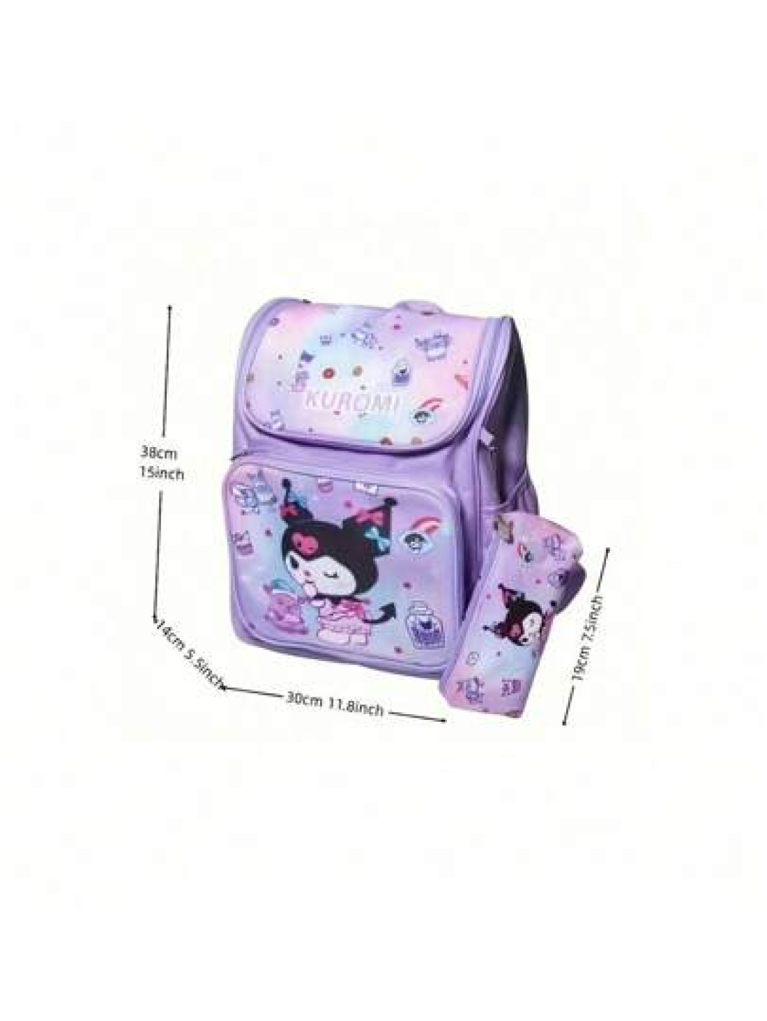 Sanrio Schoolbag With Pencil Case Waterproof School Student Backpack Cartoon Cute Bookbag Kawaii School Supplies Birthday Christmas Gift