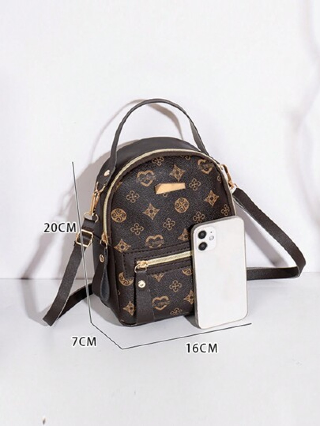 A Mini Printed Hardware Embellished Backpack A Mini Retro Small School Bag Very Suitable For Travel Shopping School Bag Bag Backpack Mini Backpack Bag School School Backpack Bag School Bag