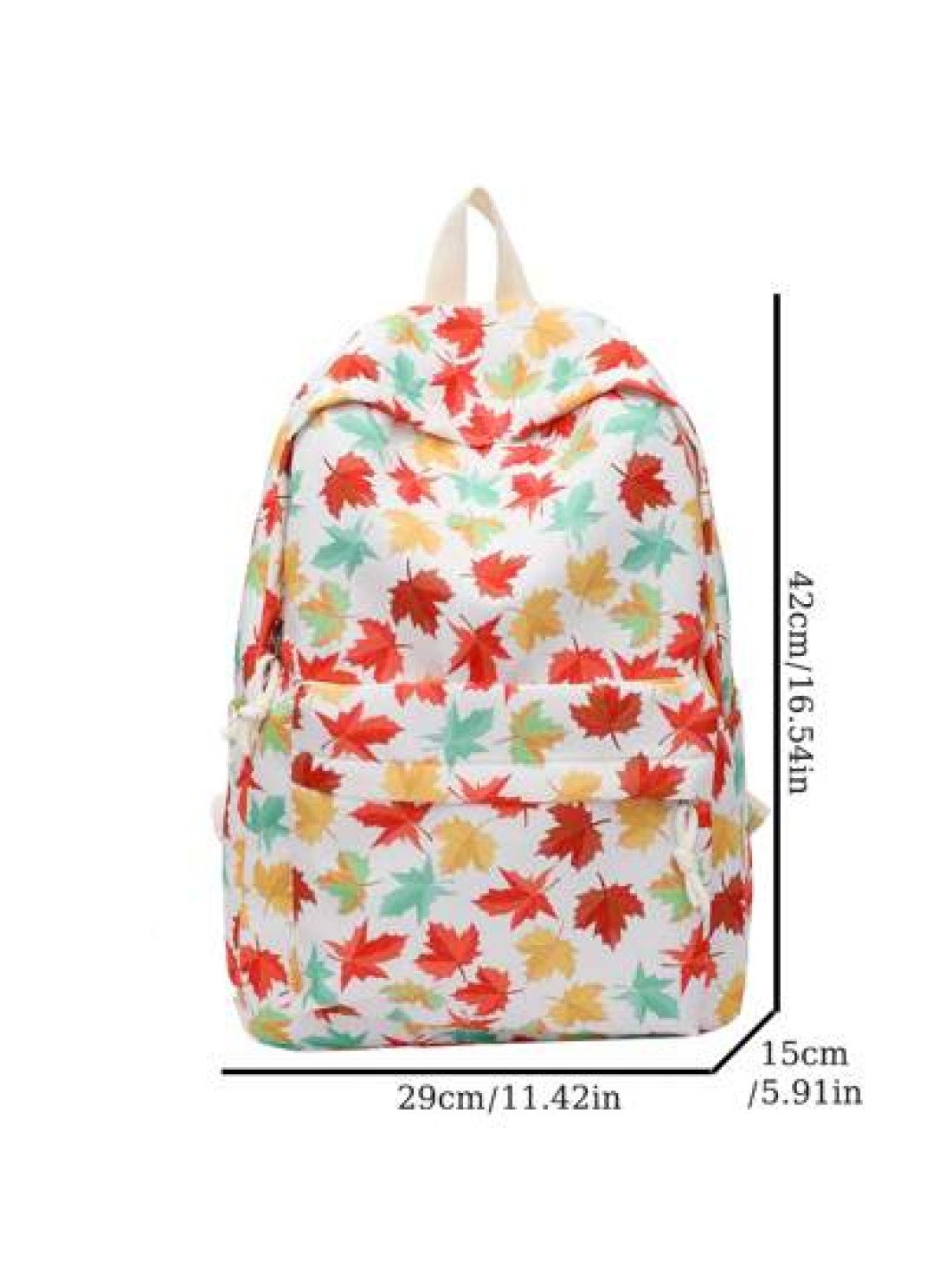 1 Pc Casual Maple Leaf Print Double Shoulder Backpack Zipper Closure Adjustable Straps School Bag Lightweight Student Bag Casual Daypack Large Capacity Backpack With Laptop Compartment Bookbag For Stu
