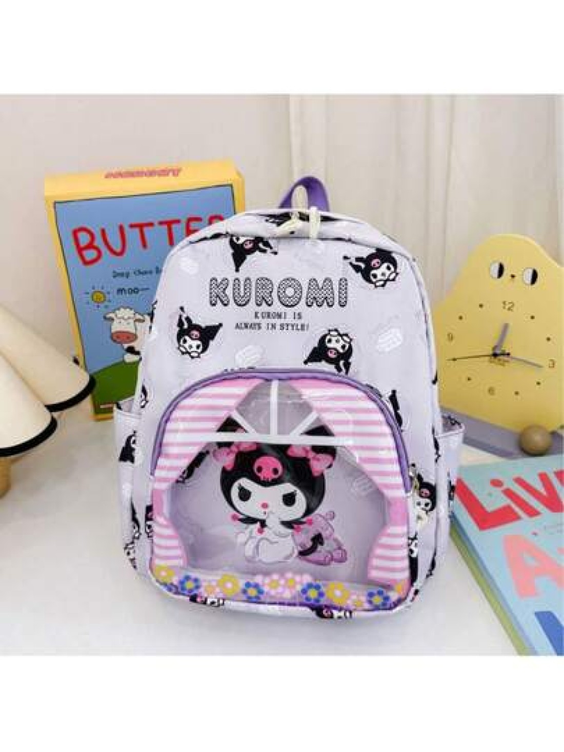 Sanrio Large Capacity Backpack Culomi Cinnamon Dog Melody Three Styles The Bag Transparent Design Easier To See The Items Better Looking