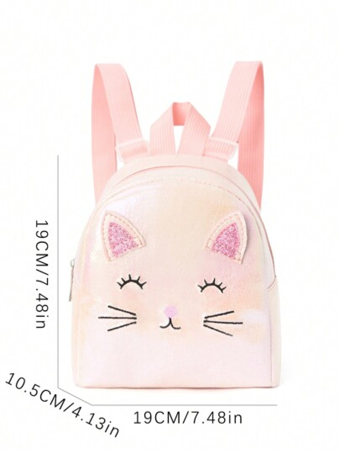 1pc Children Girl Mini Cute Cat Embroidered Backpack Classic Backpack Is Suitable For Little Girl Kindergarten Elementary School Students Daily Use Outdoor Travel Festival Gifts