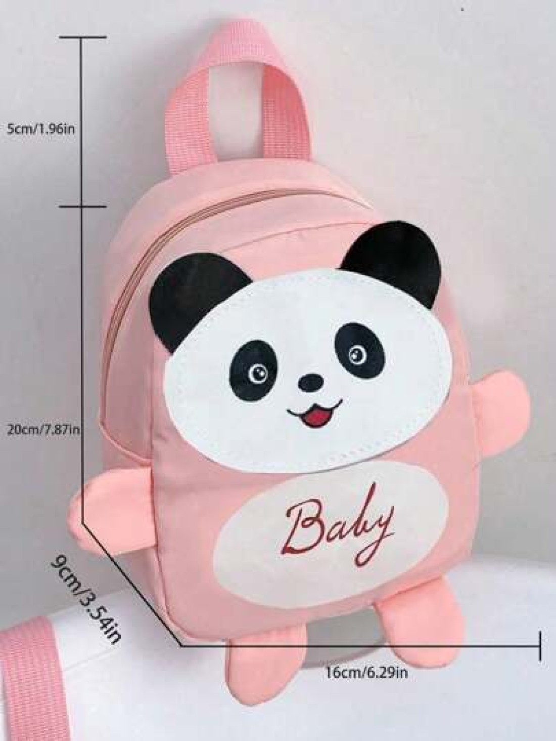 low tea 1pc Nylon S Mini Cute Cartoon Panda Print Backpack Zipper Closure