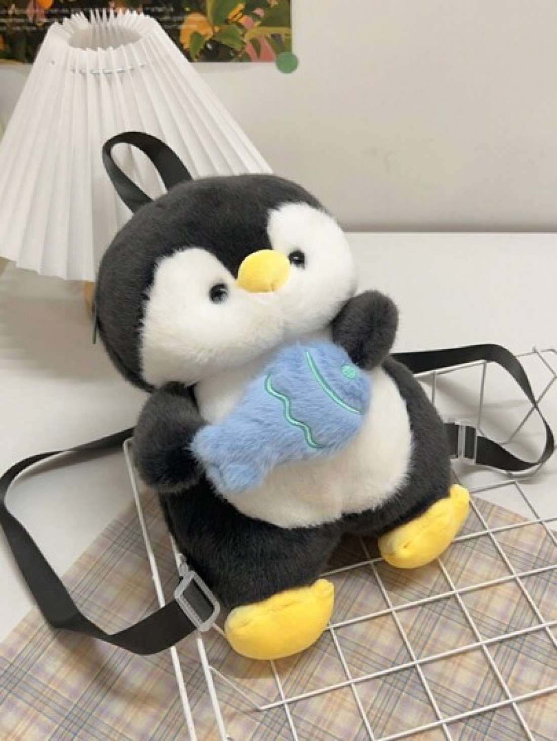 Children s Cute Cartoon Penguin Shape Plush Backpack Novelty Back To School Bookbag For Primary And Secondary School Students Lightweight Casual Travel Vacation Storage Backpacks Autumn And Winter New